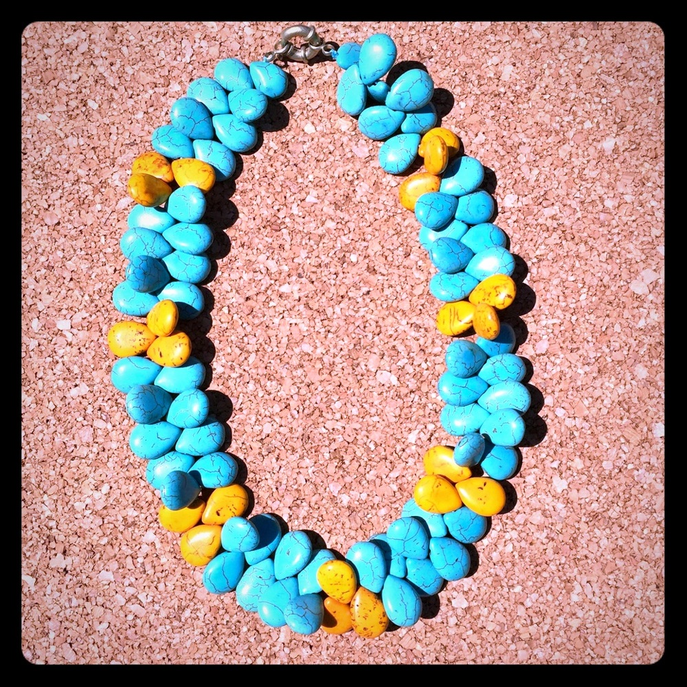 Turquoise and Yellow Necklace